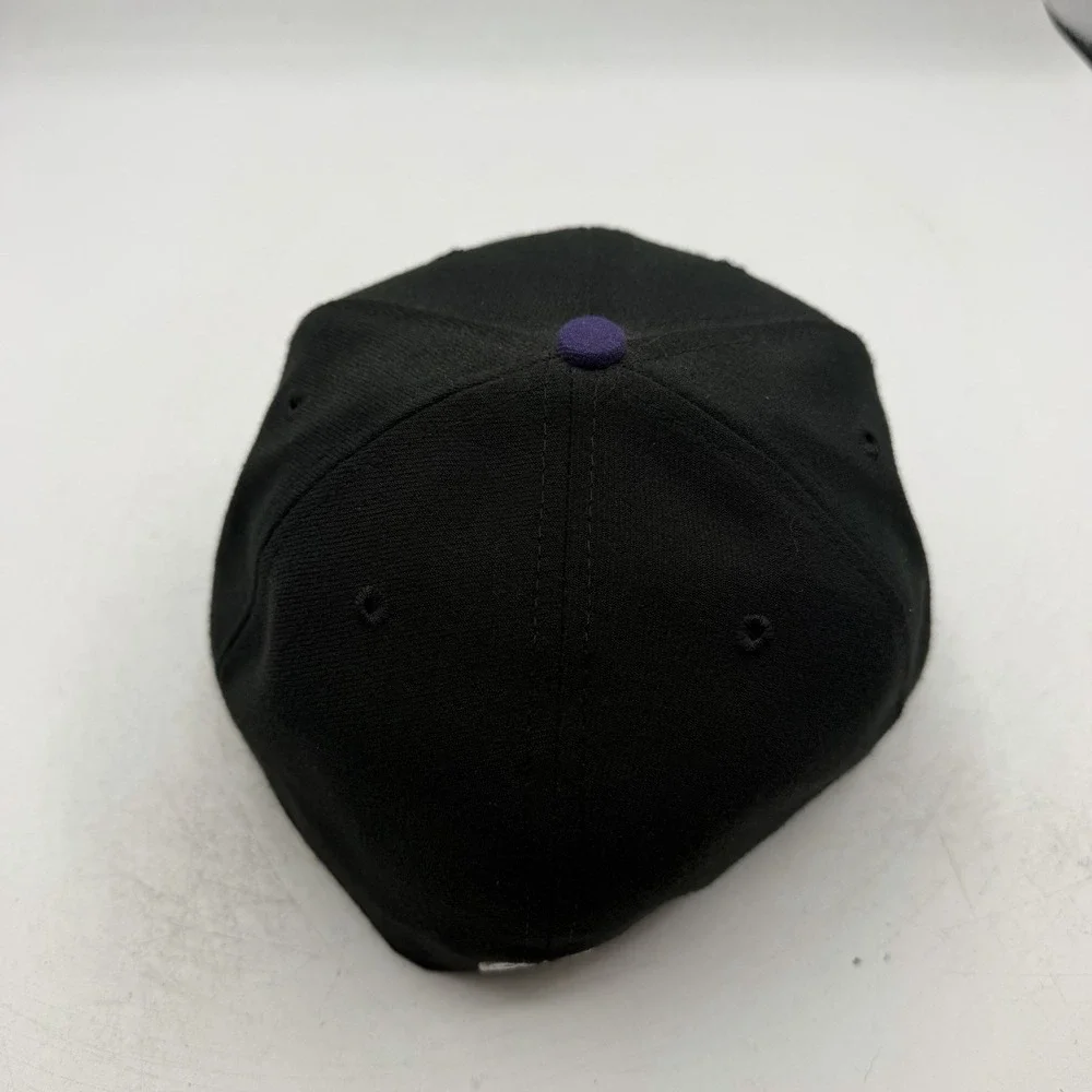 New Era 59Fifty Colorado Rockies Hat Cap 7 3/8 Black Purple Fitted MLB Baseball